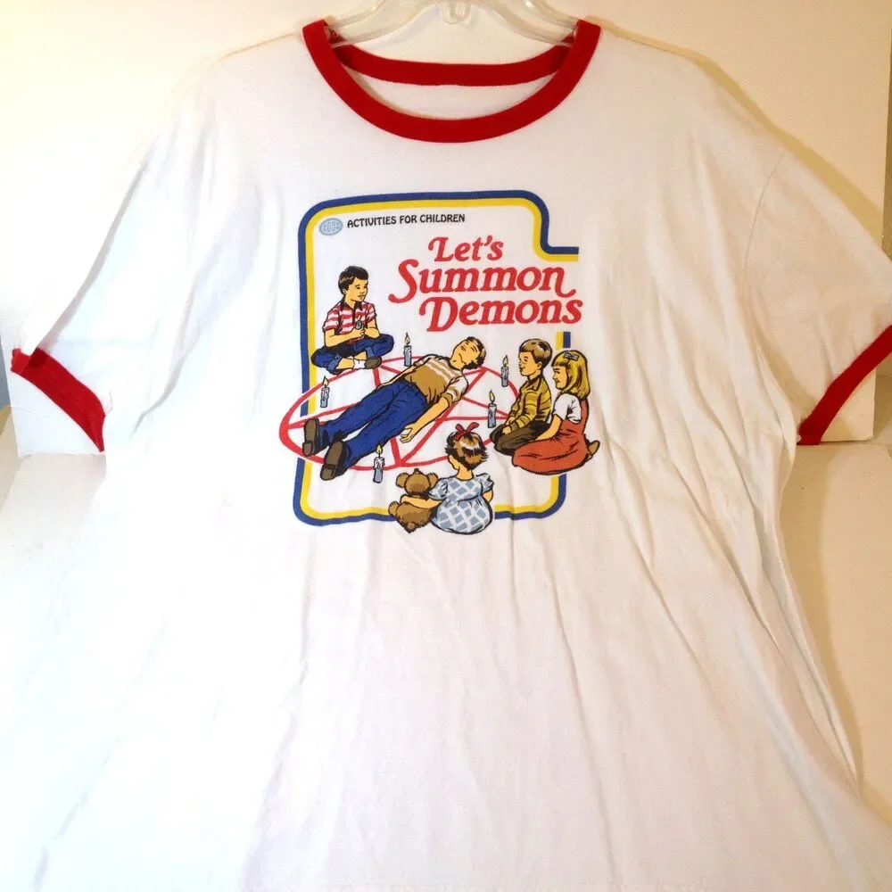 Steven Rhodes Men T Shirt Activities For Children Lets Summon Demons Tee Size 2X - Picture 4 of 8